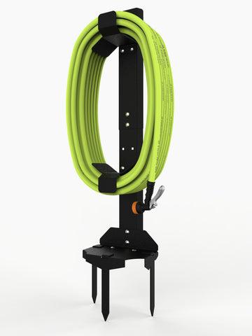 Durable metal hose holder for garden and outdoor use