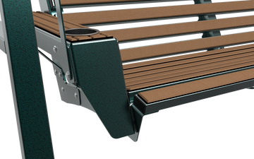 Porch swing green and brown hammertone finish for outdoor seating